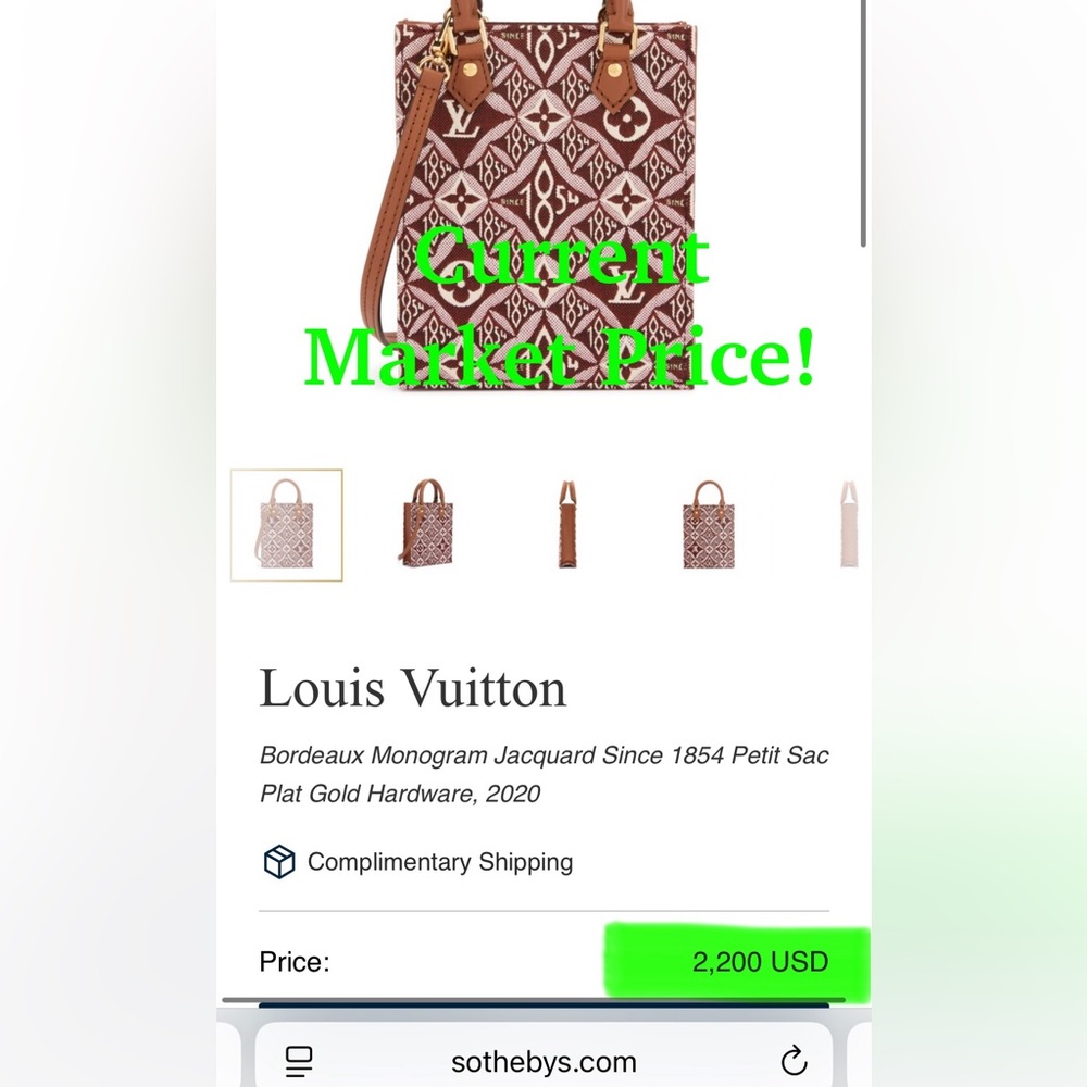 Auth Louis Vuitton Bag • Since 1854 Petit Sac Plat Jacquard Bag Authentic - Picture 9 of 9